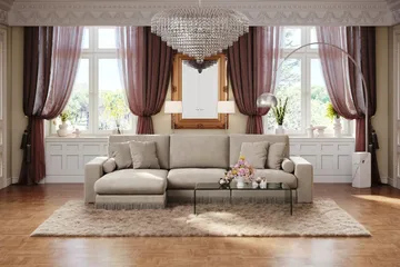 Adelsö by Gynning 5-sits Vändbar L-formad Djup Divansoffa i Sammet - Beige - Möbler - Soffa - Sammetssoffa