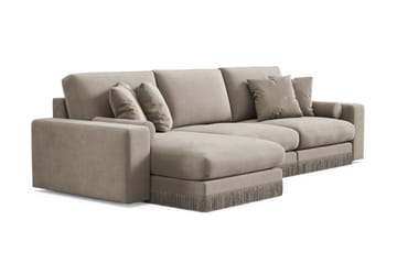 Adelsö by Gynning 5-sits Vändbar L-formad Djup Divansoffa i Sammet - Beige - Möbler - Soffa - Divansoffa & schäslongsoffa