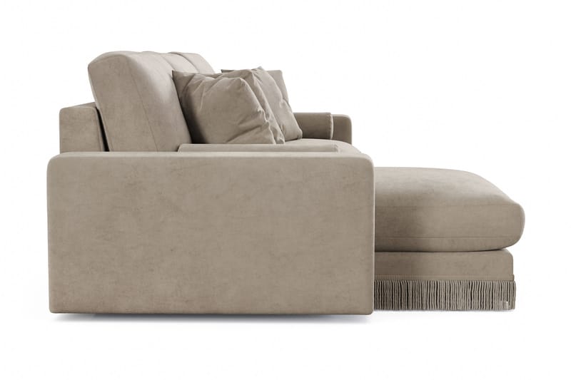 Adelsö by Gynning 5-sits Vändbar L-formad Djup Divansoffa i Sammet - Beige - Möbler - Soffa - Divansoffa & schäslongsoffa