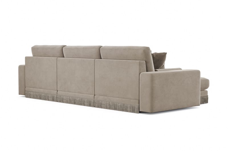 Adelsö by Gynning 5-sits Vändbar L-formad Djup Divansoffa i Sammet - Beige - Möbler - Soffa - Divansoffa & schäslongsoffa