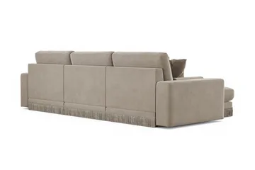 Adelsö by Gynning 5-sits Vändbar L-formad Djup Divansoffa i Sammet - Beige - Möbler - Soffa - Sammetssoffa