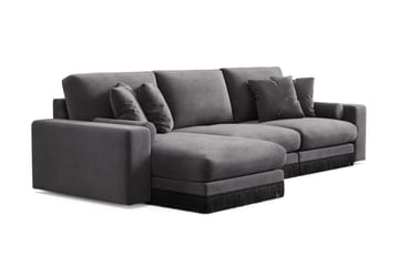 Adelsö by Gynning 5-sits Vändbar L-formad Djup Divansoffa i Sammet - Mörkgrå - Möbler - Soffa - Sammetssoffa