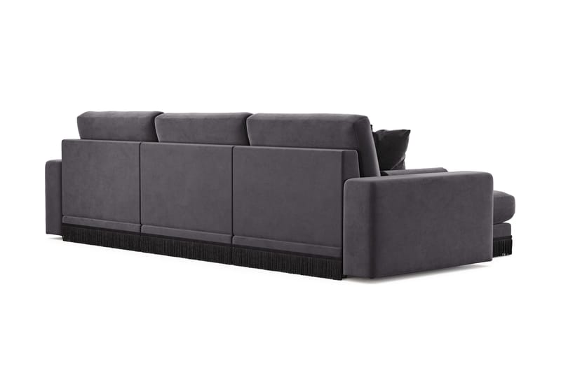 Adelsö by Gynning 5-sits Vändbar L-formad Djup Divansoffa i Sammet - Mörkgrå - Möbler - Soffa - Sammetssoffa