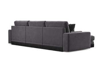 Adelsö by Gynning 5-sits Vändbar L-formad Djup Divansoffa i Sammet - Mörkgrå - Möbler - Soffa - Divansoffa & schäslongsoffa