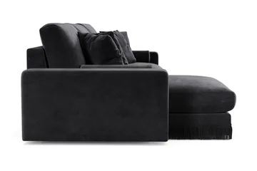 Adelsö by Gynning 5-sits Vändbar L-formad Djup Divansoffa i Sammet - Svart - Möbler - Soffa - Sammetssoffa