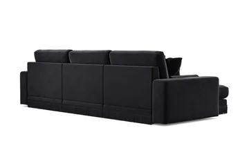 Adelsö by Gynning 5-sits Vändbar L-formad Djup Divansoffa i Sammet - Svart - Möbler - Soffa - Sammetssoffa