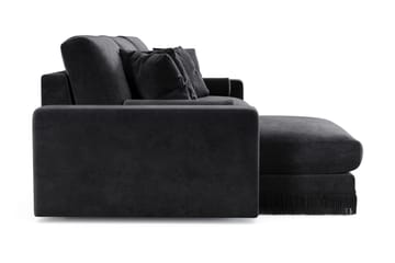 Adelsö by Gynning 5-sits Vändbar L-formad Djup Divansoffa i Sammet - Svart - Möbler - Soffa - Divansoffa & schäslongsoffa