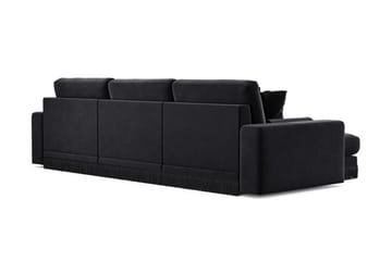 Adelsö by Gynning 5-sits Vändbar L-formad Djup Divansoffa i Sammet - Svart - Möbler - Soffa - Divansoffa & schäslongsoffa
