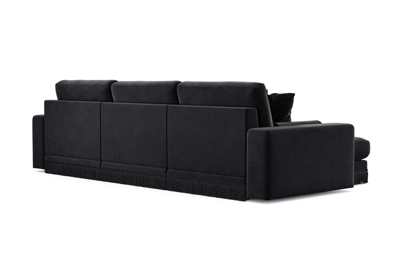 Adelsö by Gynning 5-sits Vändbar L-formad Djup Divansoffa i Sammet - Svart - Möbler - Soffa - Divansoffa & schäslongsoffa