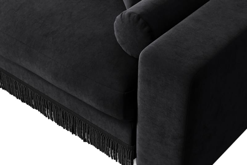 Adelsö by Gynning 5-sits Vändbar L-formad Djup Divansoffa i Sammet - Svart - Möbler - Soffa - Divansoffa & schäslongsoffa