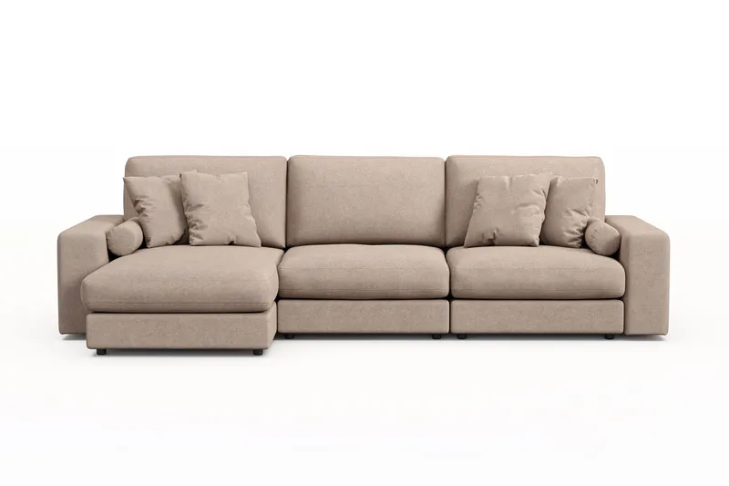 Adelsö by Gynning 5-sits Vändbar L-formad Djup Divansoffa i Tyg - Beige - Möbler - Soffa - Divansoffa & schäslongsoffa