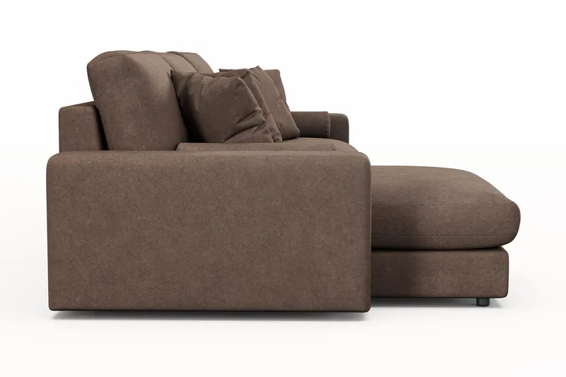 Adelsö by Gynning 5-sits Vändbar L-formad Djup Divansoffa i Tyg - Brun - Möbler - Soffa - Divansoffa & schäslongsoffa