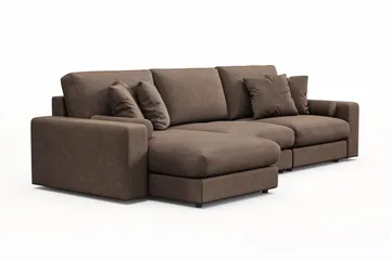 Adelsö by Gynning 5-sits Vändbar L-formad Djup Divansoffa i Tyg - Brun - Möbler - Soffa - Divansoffa & schäslongsoffa