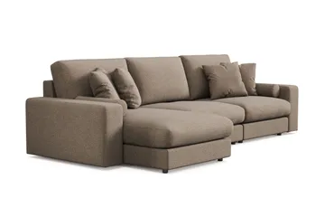 Adelsö by Gynning 5-sits Vändbar L-formad Djup Divansoffa i Tyg - Brun - Möbler - Soffa - Divansoffa & schäslongsoffa