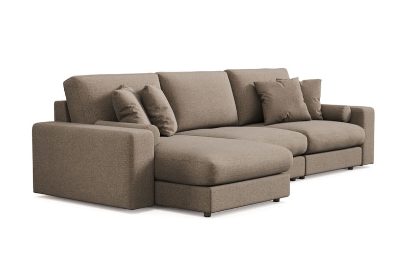 Adelsö by Gynning 5-sits Vändbar L-formad Djup Divansoffa i Tyg - Brun - Möbler - Soffa - Divansoffa & schäslongsoffa