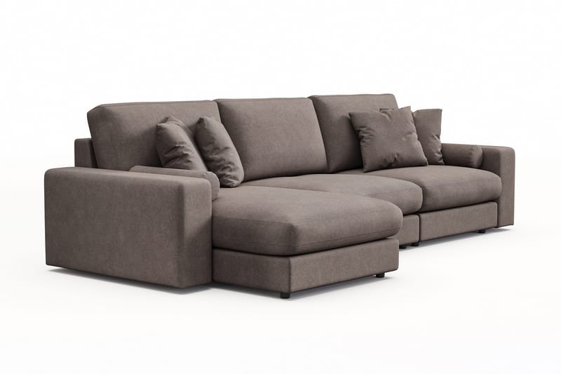 Adelsö by Gynning 5-sits Vändbar L-formad Djup Divansoffa i Tyg - Brun - Möbler - Soffa - Divansoffa & schäslongsoffa
