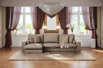 Adelsö by Gynning 5-sits Vändbar L-formad Djup Divansoffa i Tyg - Brun - Möbler - Soffa - Divansoffa & schäslongsoffa