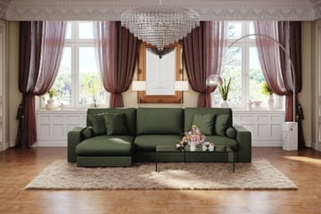 Adelsö by Gynning 5-sits Vändbar L-formad Djup Divansoffa i Tyg - Grön - Möbler - Soffa - Divansoffa & schäslongsoffa