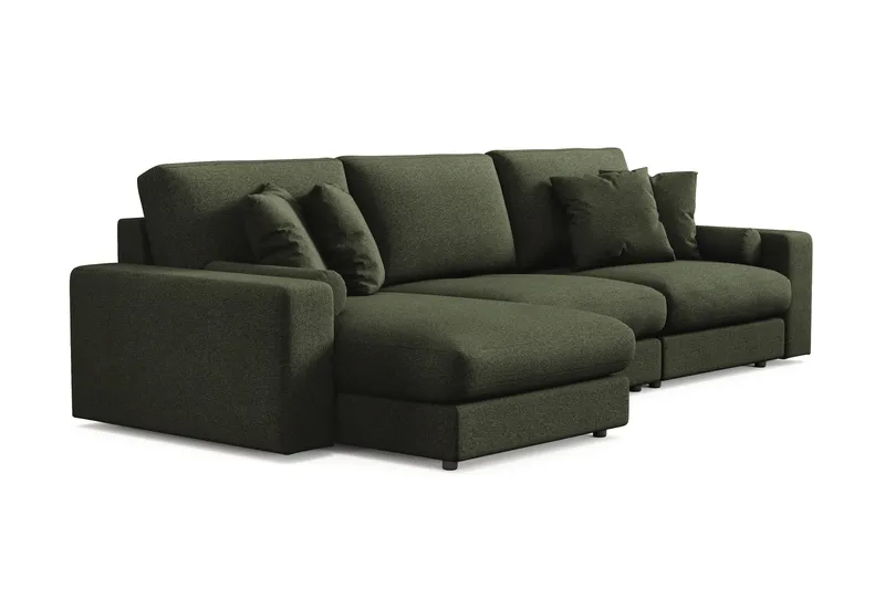 Adelsö by Gynning 5-sits Vändbar L-formad Djup Divansoffa i Tyg - Grön - Möbler - Soffa - Divansoffa & schäslongsoffa