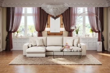 Adelsö by Gynning 5-sits Vändbar L-formad Djup Divansoffa i Tyg - Ljusbeige - Möbler - Soffa - Divansoffa & schäslongsoffa