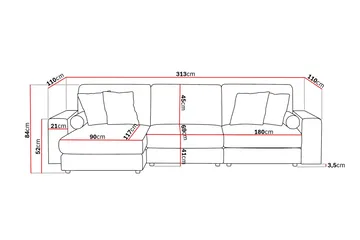 Adelsö by Gynning 5-sits Vändbar L-formad Djup Divansoffa i Tyg - Ljusbeige - Möbler - Soffa - Divansoffa & schäslongsoffa