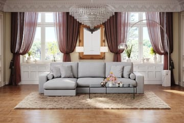 Adelsö by Gynning 5-sits Vändbar L-formad Djup Divansoffa i Tyg - Ljusgrå - Möbler - Soffa - Divansoffa & schäslongsoffa