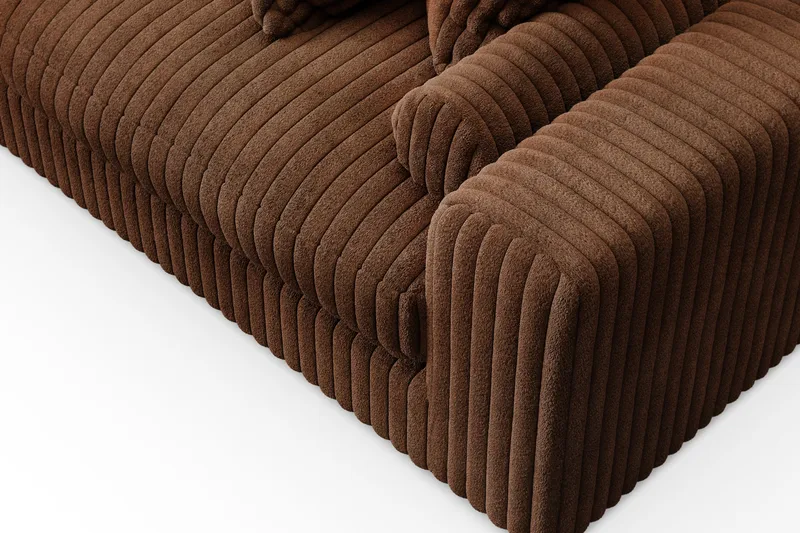 Adelsö by Gynning 5-sits Vänstervänd Djup Soffa med Divan i Manchester - Mörkbrun - Möbler - Soffa - Divansoffa & schäslongsoffa