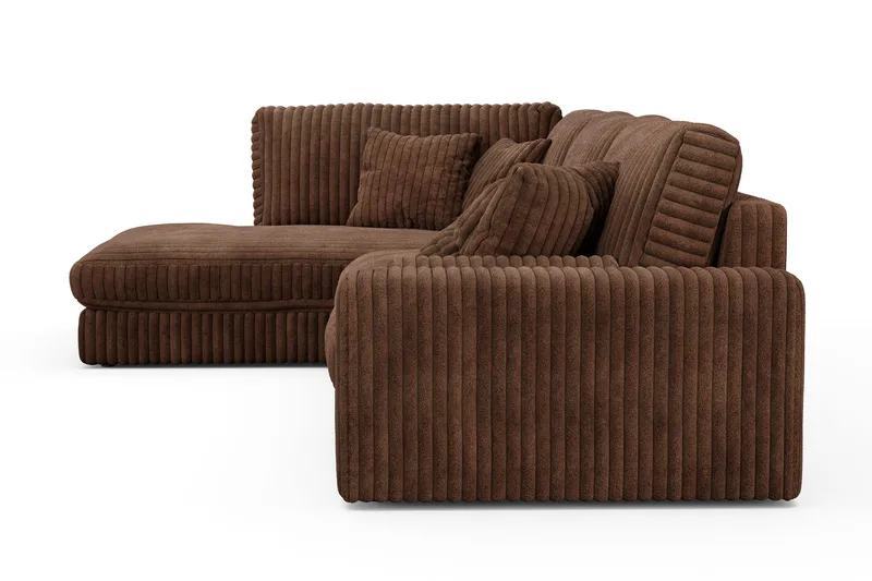 Adelsö by Gynning 5-sits Vänstervänd Djup Soffa med Divan i Manchester - Mörkbrun - Möbler - Soffa - Divansoffa & schäslongsoffa