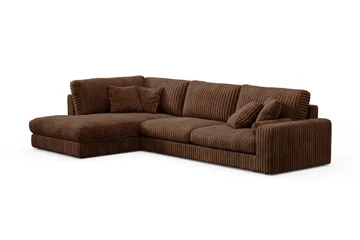 Adelsö by Gynning 5-sits Vänstervänd Djup Soffa med Divan i Manchester - Mörkbrun - Möbler - Soffa - Divansoffa & schäslongsoffa