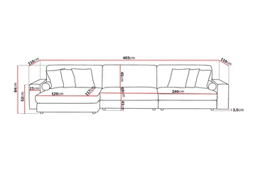 Adelsö by Gynning 6-sits Vändbar L-formad Djup Divansoffa i bred Manchester - Greige - Möbler - Soffa - Divansoffa & schäslongsoffa