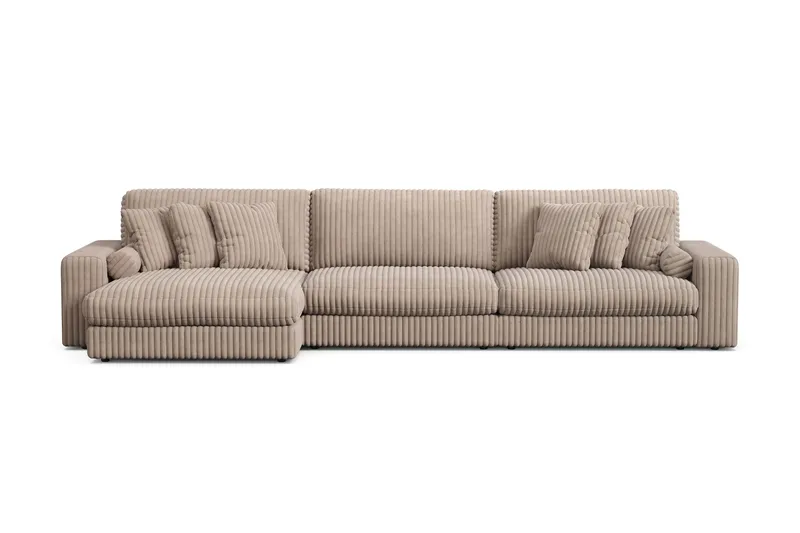 Adelsö by Gynning 6-sits Vändbar L-formad Djup Divansoffa i bred Manchester, Greige