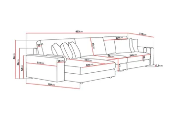 Adelsö by Gynning 6-sits Vändbar L-formad Djup Divansoffa i bred Manchester - Greige - Möbler - Soffa - Divansoffa & schäslongsoffa