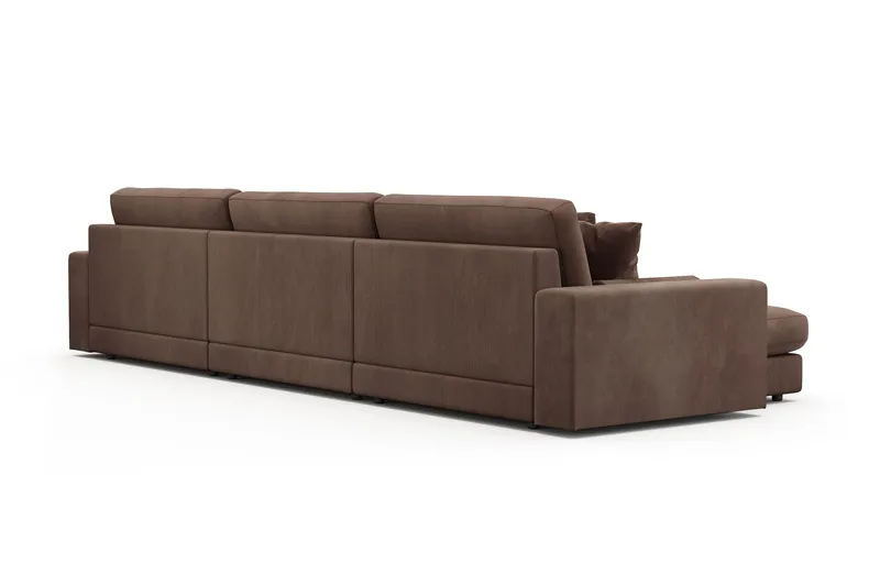 Adelsö by Gynning 6-sits Vändbar L-formad Djup Divansoffa i Manchester - Brun - Möbler - Soffa - Divansoffa & schäslongsoffa