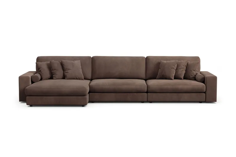 Adelsö by Gynning 6-sits Vändbar L-formad Djup Divansoffa i Manchester - Brun - Möbler - Soffa - Divansoffa & schäslongsoffa