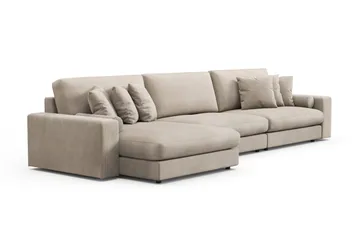 Adelsö by Gynning 6-sits Vändbar L-formad Djup Divansoffa i Manchester - Greige - Möbler - Soffa - Divansoffa & schäslongsoffa