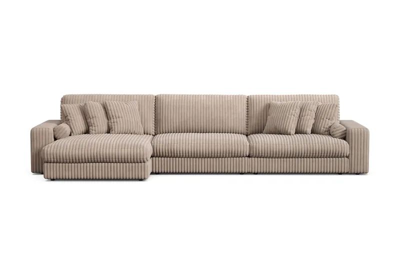 Adelsö by Gynning 6-sits Vändbar L-formad Djup Divansoffa i Manchester - Greige - Möbler - Soffa - Divansoffa & schäslongsoffa