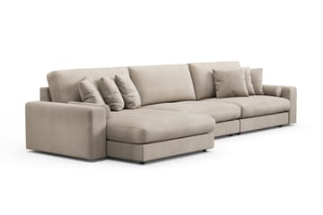 Adelsö by Gynning 6-sits Vändbar L-formad Djup Divansoffa i Manchester - Greige - Möbler - Soffa - Divansoffa & schäslongsoffa