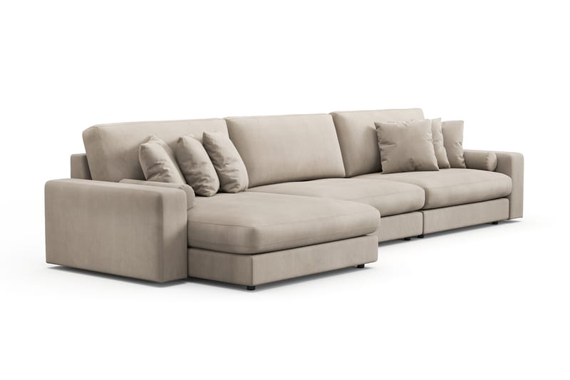 Adelsö by Gynning 6-sits Vändbar L-formad Djup Divansoffa i Manchester - Greige - Möbler - Soffa - Divansoffa & schäslongsoffa