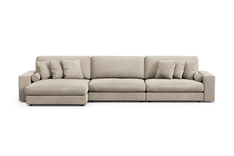 Adelsö by Gynning 6-sits Vändbar L-formad Djup Divansoffa i Manchester, Greige