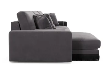 Adelsö by Gynning 6-sits Vändbar L-formad Djup Divansoffa i Sammet - Mörkgrå - Möbler - Soffa - Sammetssoffa