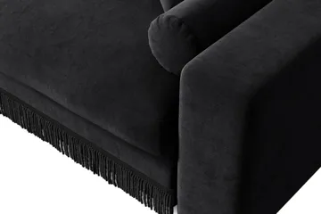 Adelsö by Gynning 6-sits Vändbar L-formad Djup Divansoffa i Sammet - Svart - Möbler - Soffa - Sammetssoffa