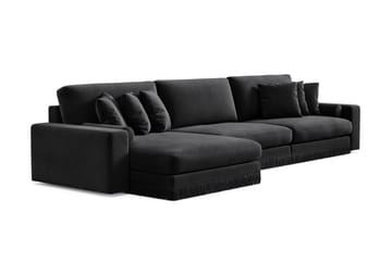 Adelsö by Gynning 6-sits Vändbar L-formad Djup Divansoffa i Sammet - Svart - Möbler - Soffa - Divansoffa & schäslongsoffa