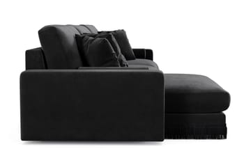 Adelsö by Gynning 6-sits Vändbar L-formad Djup Divansoffa i Sammet - Svart - Möbler - Soffa - Divansoffa & schäslongsoffa