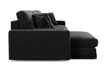 Adelsö by Gynning 6-sits Vändbar L-formad Djup Divansoffa i Sammet - Svart - Möbler - Soffa - Sammetssoffa