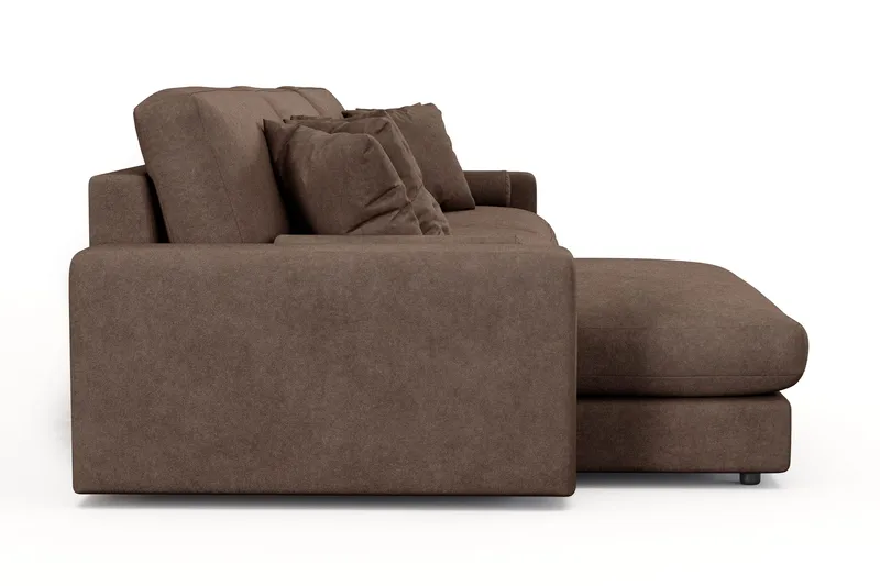 Adelsö by Gynning 6-sits Vändbar L-formad Djup Divansoffa i Tyg - Brun - Möbler - Soffa - Divansoffa & schäslongsoffa