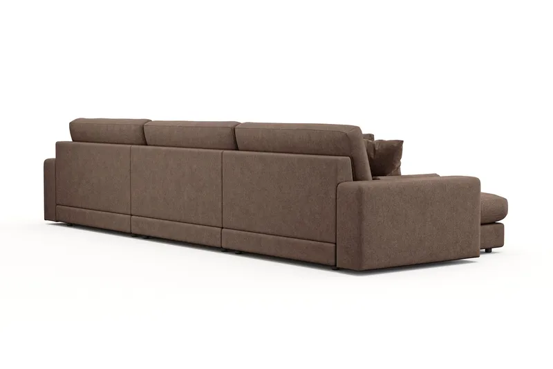 Adelsö by Gynning 6-sits Vändbar L-formad Djup Divansoffa i Tyg - Brun - Möbler - Soffa - Divansoffa & schäslongsoffa