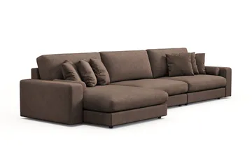 Adelsö by Gynning 6-sits Vändbar L-formad Djup Divansoffa i Tyg - Brun - Möbler - Soffa - Divansoffa & schäslongsoffa