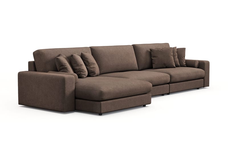 Adelsö by Gynning 6-sits Vändbar L-formad Djup Divansoffa i Tyg - Brun - Möbler - Soffa - Divansoffa & schäslongsoffa