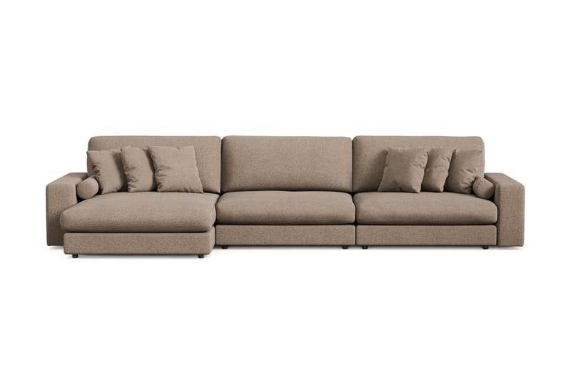 Adelsö by Gynning 6-sits Vändbar L-formad Djup Divansoffa i Tyg - Brun - Möbler - Soffa - Divansoffa & schäslongsoffa