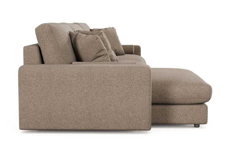 Adelsö by Gynning 6-sits Vändbar L-formad Djup Divansoffa i Tyg - Brun - Möbler - Soffa - Divansoffa & schäslongsoffa